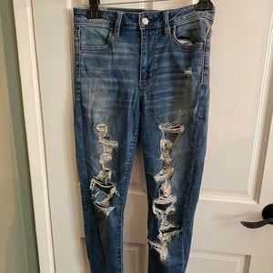 High-Waisted Distressed American Eagle Skinny Jean
